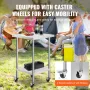 Stainless Steel Work Table 24 x 24 x 38 Inch, with 4 Wheels, 3 Adjustable Height Levels, Heavy Duty Food Prep Worktable for Comm