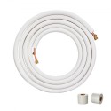 7620mm Mini Split Line Set, 9.5 & 15.9mm O.D Copper Pipes Tubing and Triple-Layer Insulation, for Mini Split Air Conditioning