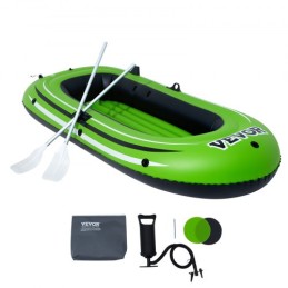 Inflatable Boat, 2-Person Inflatable Fishing Boat, Strong PVC Portable Boat Raft Kayak, Includes 45.6 in Aluminum Oars,