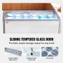 Commercial Ice Cream Display Case, 567 L Chest Freezer, Mobile Glass Top Deep Freezer, Restaurant Gelato Dipping Cabinet with 12