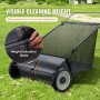 Push Lawn Sweeper, 26-inch Leaf & Grass Collector, Strong Rubber Wheels & Heavy Duty Thickened Steel, Durable to Use with Large