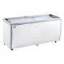 Commercial Ice Cream Display Case, 567 L Chest Freezer, Mobile Glass Top Deep Freezer, Restaurant Gelato Dipping Cabinet with 12