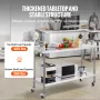 24 x 60 x 40 Inch Stainless Steel Work Table, Commercial Food Prep Worktable with Casters, Heavy Duty Prep Worktable, Metal Work