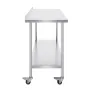24 x 60 x 40 Inch Stainless Steel Work Table, Commercial Food Prep Worktable with Casters, Heavy Duty Prep Worktable, Metal Work