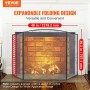 Fireplace Screen 3 Panel, Sturdy Iron Mesh Fireplace Screen, 122(L)x76.7(H)CM Spark Guard Cover, No Assembly Required, Free