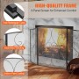 Fireplace Screen 3 Panel, Sturdy Iron Mesh Fireplace Screen, 122(L)x76.7(H)CM Spark Guard Cover, No Assembly Required, Free