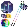 LED piskelys 2pcs 4ft RGB Spiral Antenne Light Remote App ATV UTV RZR