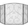 Fireplace Screen 3 Panel, Sturdy Iron Mesh Fireplace Screen, 122(L)x76.7(H)CM Spark Guard Cover, No Assembly Required, Free