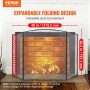 Fireplace Screen 3 Panel, Sturdy Iron Mesh Fireplace Screen, 122(L)x76.7(H)CM Spark Guard Cover, No Assembly Required, Free