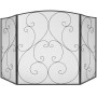 Fireplace Screen 3 Panel, Sturdy Iron Mesh Fireplace Screen, 122(L)x76.7(H)CM Spark Guard Cover, No Assembly Required, Free
