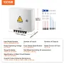 PV Combiner Box, 6 String, Solar Combiner Box with 15A Rated Current Fuse 125A Circuit Breaker Lightning Arrester and Solar Conn