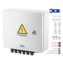 PV Combiner Box, 6 String, Solar Combiner Box with 15A Rated Current Fuse 125A Circuit Breaker Lightning Arrester and Solar Conn