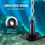 River Anchor, 12 LBS Boat Anchor Cast Iron Black Vinyl-Coated with Shackle, Marine Grade Mushroom Anchor for Boats Up To 10 ft, 