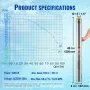 Deep Well Submersible Pump, 1500W 230V 60Hz, 9.8 m³/h 108 m Head, with 19.4 m Cord & External Control Box, Stainless Steel Water