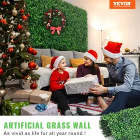 Artificial Boxwood Panel UV 12pcs Boxwood Hedge Wall Panels Artificial Grass Backdrop Wall 20X20" 4cm Green Grass Wall Fake