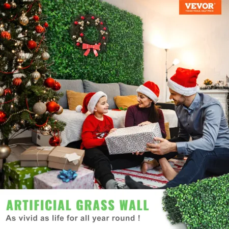Artificial Boxwood Panel UV 12pcs Boxwood Hedge Wall Panels Artificial Grass Backdrop Wall 20X20" 4cm Green Grass Wall Fake Hedg