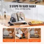 Manual Bread Slicer, 0-6" Adjustable Thickness Cheeser Butter Cutting, Micro-Serrated Stainless Steel Blade, Aluminum Alloy Comm
