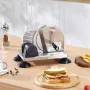 Manual Bread Slicer, 0-6" Adjustable Thickness Cheeser Butter Cutting, Micro-Serrated Stainless Steel Blade, Aluminum Alloy Comm