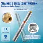 Deep Well Submersible Pump, 370W 230V 50Hz, 5.3 m³/h Max Flow 50 m(164 ft) Max Head, with 9.1 m Electric Cord, Stainless Steel W