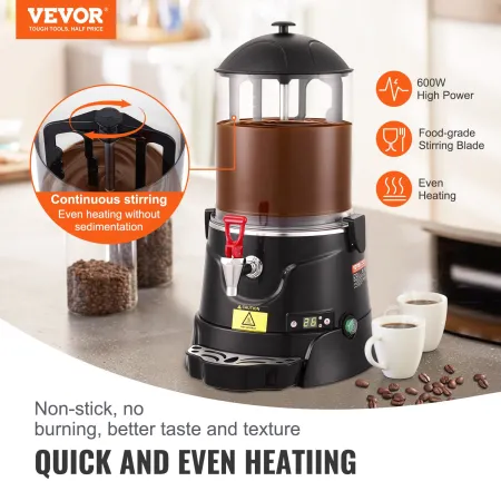 Varm chokolade dispenser 10 l abs varm chokolade maker maskine