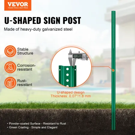 Støbejernskilt efter 8ft fast U-kanal Heavy Duty Post Sign