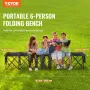 Portable Folding Bench, 6 Seat Foldable Soccer Bench with Side Pockets and Carrying Bag, Lightweight 600D Oxford Fabric Sideline