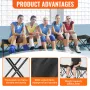 Portable Folding Bench, 6 Seat Foldable Soccer Bench with Side Pockets and Carrying Bag, Lightweight 600D Oxford Fabric Sideline