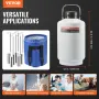 Liquid Nitrogen Tank, 10 L Aluminum Alloy Liquid Nitrogen Container, LN2 Tank Dewar with 6 Canisters and Carry Bag with Straps, 