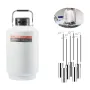 Liquid Nitrogen Tank, 10 L Aluminum Alloy Liquid Nitrogen Container, LN2 Tank Dewar with 6 Canisters and Carry Bag with Straps, 