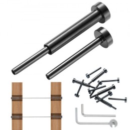 40 Pack Invisible Cable Railing Kit, T316 Rustfrit stål 3,2 mm Usynlig modtager og Swage Stud End for kabelrækværk, Swage