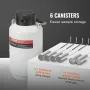 Liquid Nitrogen Tank, 3 L Aluminum Alloy Liquid Nitrogen Container, LN2 Tank Dewar with 6 Canisters and Carry Bag with Straps, C