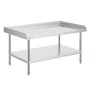 Stainless Steel Work Table, 30 x 48 x 26 Inch Commercial Food Prep Worktable, 3-Sided Backsplash Heavy Duty Prep Worktable, Meta
