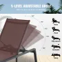 Chaise Lounge Chairs Outdoor, Aluminum Patio Lounge Chairs with Adjustable 5-Position, Folding Pool Lounge Chairs Recliner and F