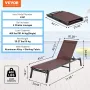 Chaise Lounge Chairs Outdoor, Aluminum Patio Lounge Chairs with Adjustable 5-Position, Folding Pool Lounge Chairs Recliner and F