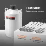 Liquid Nitrogen Tank, 20 L Aluminum Alloy Liquid Nitrogen Container, LN2 Tank Dewar with 6 Canisters and Carry Bag with Straps, 
