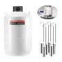 Liquid Nitrogen Tank, 20 L Aluminum Alloy Liquid Nitrogen Container, LN2 Tank Dewar with 6 Canisters and Carry Bag with Straps, 