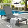 Chaise Lounge Chair Outdoor, Aluminum Patio Lounge Chair with Adjustable 5-Position, Folding Pool Lounge Chair Recliner and Full