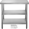 Prep -tabel udendørs mad, 24x14x33 i kommercielt rustfrit stålbord, 2 justerbar underbq -prep -bord, kraftig