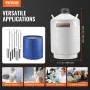 Liquid Nitrogen Tank, 30 L Aluminum Alloy Liquid Nitrogen Container, LN2 Tank Dewar with 6 Canisters and Carry Bag with Straps, 