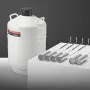 Liquid Nitrogen Tank, 30 L Aluminum Alloy Liquid Nitrogen Container, LN2 Tank Dewar with 6 Canisters and Carry Bag with Straps, 