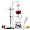 Essential Oil Distillation Kit, 2000 ml destillationsapparat, 3,3 Boro Lab Glassware Distillation Kit med 1000W varmeplade