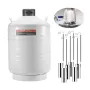 Liquid Nitrogen Tank, 30 L Aluminum Alloy Liquid Nitrogen Container, LN2 Tank Dewar with 6 Canisters and Carry Bag with Straps, 