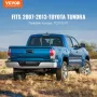 Rear Step Bumper, Compatible with 2007-2013-Toyota Tundra, Chrome Steel Back Bumper, Assembly Replacement Rear Bumper with Licen