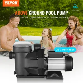 Swimmingpoolpumpe, 1,5 hk 1100 W over jorden poolpumpe, max