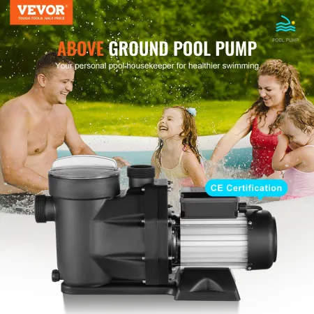 Swimmingpoolpumpe, 1,5 hk 1100 W over jorden poolpumpe, max