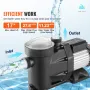 Swimmingpoolpumpe, 1,5 hk 1100 W over jorden poolpumpe, max