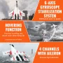 RC Plane, 2.4GHZ 4 Channel Remote Control Airplane with 6-Axis Gyro Stabilizer, Ready to Fly Fighter Aircraft Plane Toy with 2 B