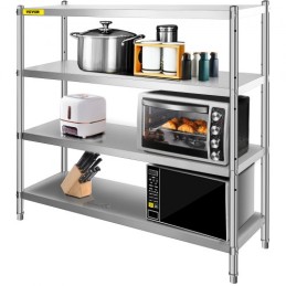 Storage Shelf, 4-Tier Stainless Steel Shelving, Storage Shelving Unit, 70.9 x 17.7 x 59.1 Inch Heavy Duty Storage Rack