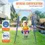Swing Sets for Backyard, 3-in-1 Toddler Swing Set with 4 Sandbags, Foldable Metal Stand, Easy to Assemble, Swingset Indoor/Outdo