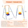 Swing Sets for Backyard, 3-in-1 Toddler Swing Set with 4 Sandbags, Foldable Metal Stand, Easy to Assemble, Swingset Indoor/Outdo